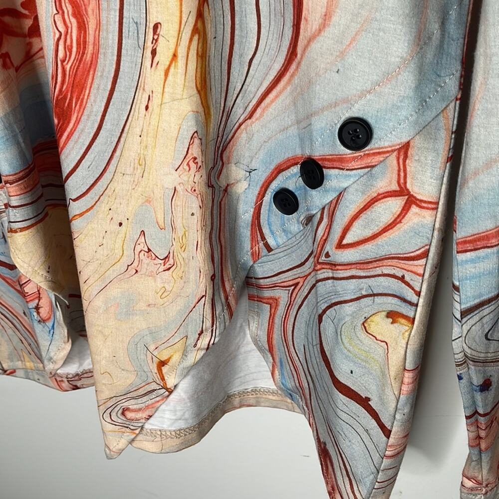 C.O.Z.Y Multicolored Pattern Long Sleeve Scoop Ne… - image 2